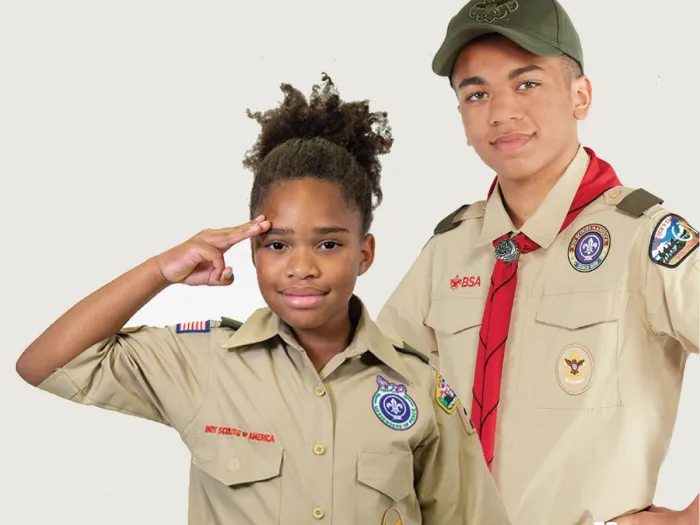 Scouts participating in community service